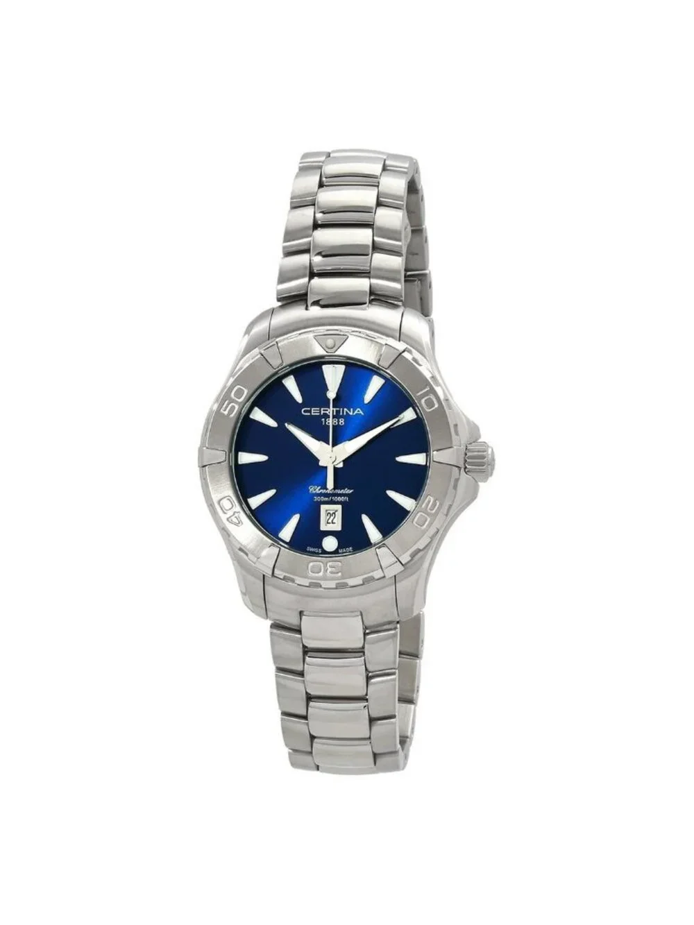 NWT Certina DS Action Quartz Chronometer Blue Dial Ladies Watch